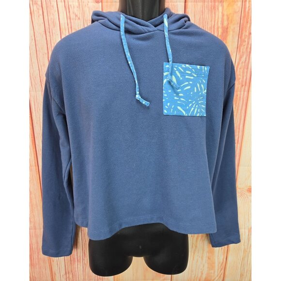 Southern Tide Blue Cropped Hoodie Medium Cotton/Polyester - Picture 1 of 7